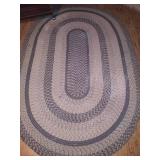Large Oval Braided Rug & Rolling Shelf/Cart Large Oval Braided Rug & Rolling Shelf/Cart