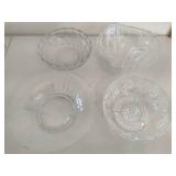 Four Large Glass Serving Bowls Four Large Glass Serving Bowls