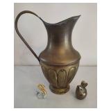 Brass Pitcher, Mouse & Decorative Swan Brass Pitcher, Mouse & Decorative Swan