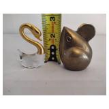 Brass Pitcher, Mouse & Decorative Swan Brass Pitcher, Mouse & Decorative Swan