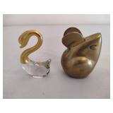 Brass Pitcher, Mouse & Decorative Swan Brass Pitcher, Mouse & Decorative Swan