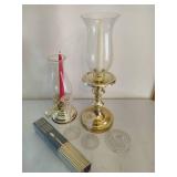 Brass & Glass Candle Holders + Matches Brass & Glass Candle Holders + Matches