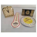 Lot of Vintage Clocks & Thermometers Lot of Vintage Clocks & Thermometers