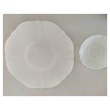 Large Milk Glass Bowl, Serving Tray & Saucer Large Milk Glass Bowl, Serving Tray & Saucer