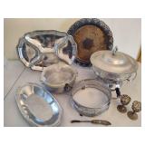 Lot of Silver Plate & Pewter Serving Pieces Lot of Silver Plate & Pewter Serving Pieces