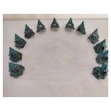 Etched Glass Christmas Tree Round Platter & Twelve Christmas Tree Napkin Rings Etched Glass Christmas Tree Round Platter & Twelve Christmas Tree Napkin Rings
