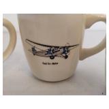 Three Airplane Themed Coffee Mugs Three Airplane Themed Coffee Mugs