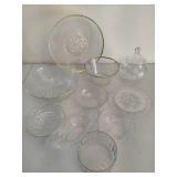 Lot of Assorted Glass Serving & Decor Pieces - Some with Gold Rim Lot of Assorted Glass Serving & Decor Pieces - Some with Gold Rim