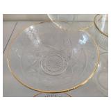 Lot of Assorted Glass Serving & Decor Pieces - Some with Gold Rim Lot of Assorted Glass Serving & Decor Pieces - Some with Gold Rim