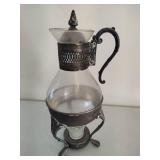 Vintage Silver Plated Glass Coffee Carafe Vintage Silver Plated Glass Coffee Carafe