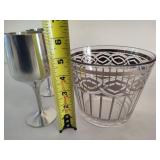 Two Pewter Goblets & Celtic Bowl Two Pewter Goblets & Celtic Bowl