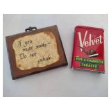Smoking Sign & Old Tobacco Container Smoking Sign & Old Tobacco Container