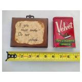 Smoking Sign & Old Tobacco Container Smoking Sign & Old Tobacco Container