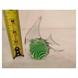 Glass Fish Paperweight and Angel Cup Glass Fish Paperweight and Angel Cup
