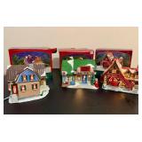 Authentic Christmas Valley Set of Three Lighted Houses Authentic Christmas Valley Set of Three Lighted Houses