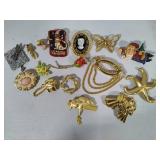 Lot of Costume Brooches - Many Stamped! Lot of Costume Brooches - Many Stamped!