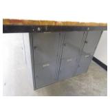 Butcher Block Shop Table w/2 Sided Locker Base 64"x54"x34"