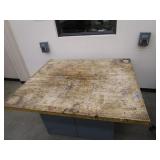 Butcher Block Shop Table w/2 Sided Locker Base 64"x54"x34"