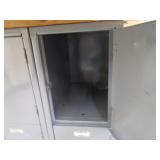 Butcher Block Shop Table w/2 Sided Locker Base 64"x54"x34"