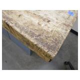 Butcher Block Shop Table w/2 Sided Locker Base 64"x54"x34"