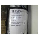 6' Round Grid Monochrome Outdoor Patio Market Umbrellas White with White Pole - Room Essentials 6' Round Grid Monochrome Outdoor Patio Market Umbrellas White with White Pole - Room Essentials