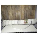 6.1/2' Round Striped Scalloped Fringe Edge Outdoor Patio Umbrella Cream - Threshold 6.1/2' Round Striped Scalloped Fringe Edge Outdoor Patio Umbrella Cream - Threshold