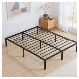 Metal Platform Bed Frame with Steel Slat Support, Black, Queen Metal Platform Bed Frame with Steel Slat Support, Black, Queen