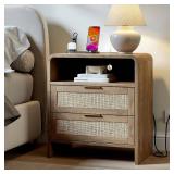 Evermagin Rattan Nightstand with Charger Stations Evermagin Rattan Nightstand with Charger Stations
