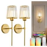 KPShine Crystal Battery Powered Wall Sconces Set of 2 KPShine Crystal Battery Powered Wall Sconces Set of 2