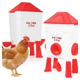 Fvlortrik 3 Gallon Chicken Waterer and Feeder Set Fvlortrik 3 Gallon Chicken Waterer and Feeder Set