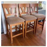 K - Set of Three Cherry Bar Stools