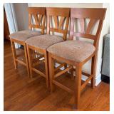 K - Set of Three Cherry Bar Stools