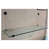 U - Glass Wall-Mount Shelf with Cable Suspension