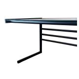 U - Glass Top Desk with Black Metal Frame