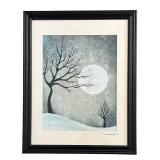 U - Pair of Moonlit Landscape Framed Prints