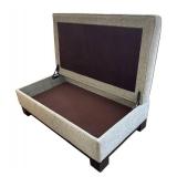 LR - Jonathan Louis Light Sage Green Storage Ottoman