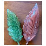 LR - Eight Autumnal Art Glass Leaves