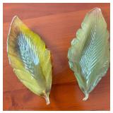 LR - Eight Autumnal Art Glass Leaves