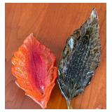 LR - Eight Autumnal Art Glass Leaves