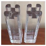 K - Two Lenox Crystal Candleholders