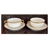 K - Vintage Haviland Limoges Cremes, Cups & Saucers