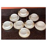 K - Vintage Haviland Limoges Cremes, Cups & Saucers