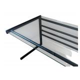 U - Glass Top Desk with Black Metal Frame