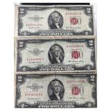 1953 Red Seal $2 Dollar Notes