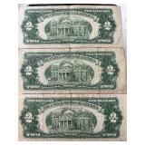 1953 Red Seal $2 Dollar Notes