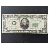 1950 Green Seal $20 Dollar Federal Reserve Note