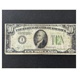 1934 Green Seal $10 Dollar Federal Reserve Note