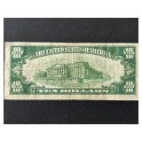1934 Green Seal $10 Dollar Federal Reserve Note