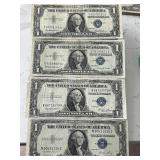 1935 and 1957 Blue Seal $1 Dollar Silver Certificates