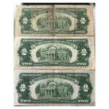 1928 and 1953 Red Seal $2 Dollar Notes